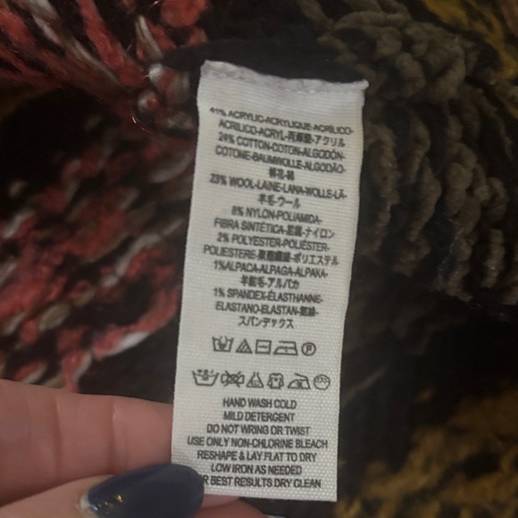 Free People Through The Storm Fair Isle sweater black multicolored size small - Picture 6 of 7